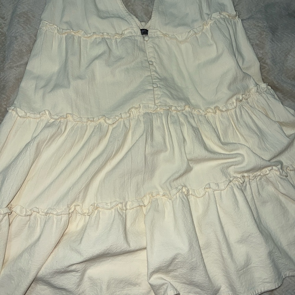 Nasty Gal Cream Textured Dress